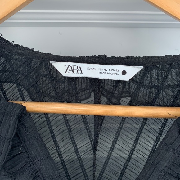 Zara Sheer Ruffled Blouse - Size XL - Picture 8 of 12